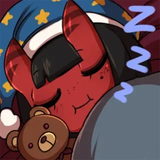 😴 Pony, Schlaf, Süß, Teddybär, Cartoon telegram sticker
