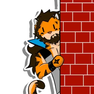 🤨 tigre, antro, furry, personagem, desenho animado, animal whatsapp sticker