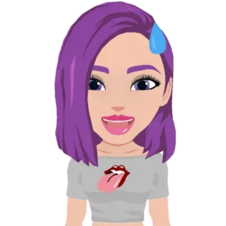 😅 Hoạt hình, Hình đại diện, Phụ nữ, Cô gái, Sticker, Nghệ thuật kỹ thuật số telegram sticker