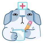 🧑⚕ 개, 간호사, 의사, 의료, 동물, 만화 telegram sticker