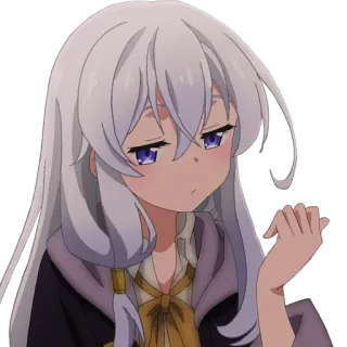 🥱 Anime, Fille, Cheveux blancs, Ennuyé(e), Mignon(ne) telegram sticker