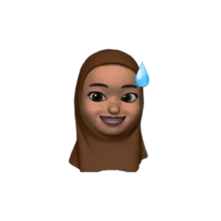 😅 Эмодзи, Пот, Женщина, Хиджаб, Выражение, Лицо whatsapp sticker