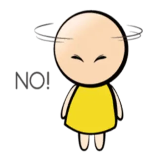 😏 NO! 반대, 아니오, 만화 캐릭터, 반대 telegram sticker