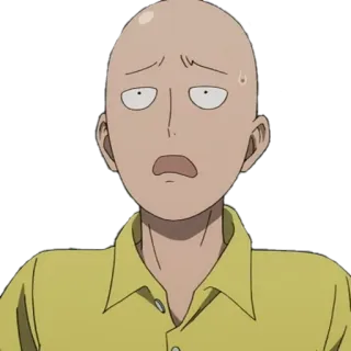 😟 Saitama One-Punch Man Аниме, Герой, Ванпанчмен, Сайтама, обеспокоен telegram sticker