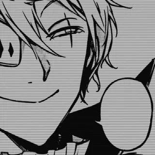 ♠ Anime, Manga, Postać, Czarno-białe telegram sticker
