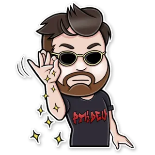 ✨ pthdev мультфильм, мужчина, солнцезащитные очки, человек, стикер, pthdev telegram sticker