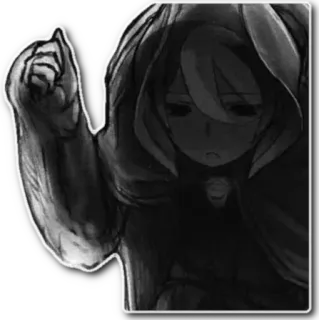 👊 anime, sticker, character, gesture, middle finger whatsapp sticker