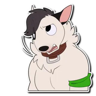 😟 dog, animal, cartoon, sticker, furry, anthropomorphic telegram sticker