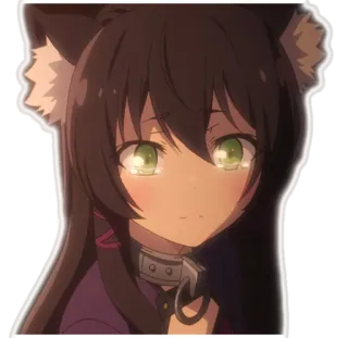 😢 anime, cat girl, kawaii, cute, manga, sticker, girl, neko telegram sticker