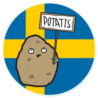 🇸🇪 POTATIS potato, swedish, sweden, food, funny, cartoon, potatis telegram sticker