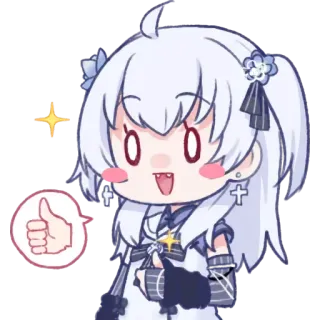 👍 Anime, Chibi, Niedlich, Daumen hoch, Funkeln, Cartoon, Figur telegram sticker