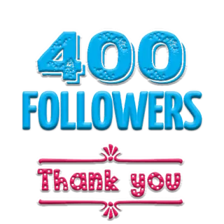 👍 400 FOLLOWERS Thank you Seguidores, Celebración, Logro, Redes sociales, Hito whatsapp sticker