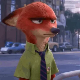 🦊 Nick Wilde Zootopia fuchs, tier, figur, animiert, film, zoomania, disney telegram sticker