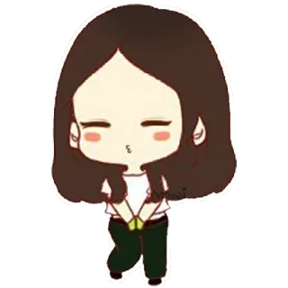 😙 만화, 소녀, 키스, 귀여운, 애니메이션, 여성 telegram sticker