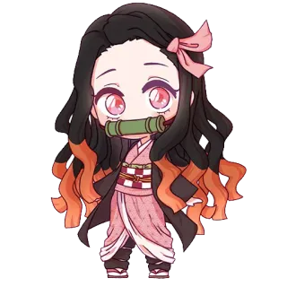 🤩 Nezuko Kamado Demon Slayer Anime, Thanh Gươm Diệt Quỷ, Nezuko, Chibi, Dễ thương, Manga telegram sticker
