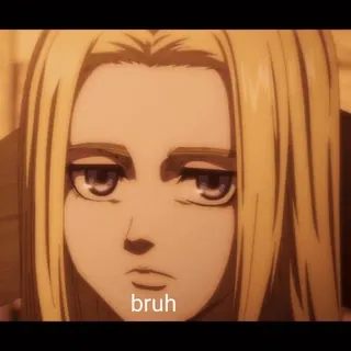 😑 bruh bruh, anime, meme telegram sticker