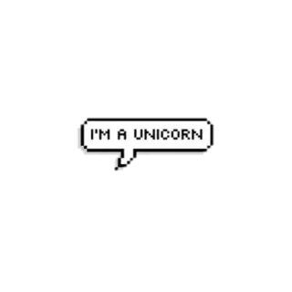 🦄 I'M A UNICORN unicorn, pixel art, speech bubble, cute, fantasy telegram sticker