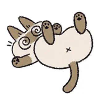 😵‍💫 cat, animal, sticker, cute, funny, cartoon telegram sticker
