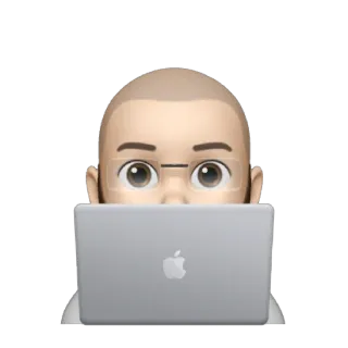 💥 emoji, kahlköpfig, brille, laptop, apple, computer whatsapp sticker
