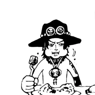 😑 Ace One Piece As, One Piece, Anime, Manga, Nourriture, Manger telegram sticker
