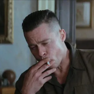 🗿 man, smoking, cigarette, portrait, brad pitt telegram sticker