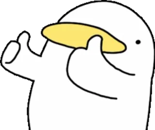 👍 kaczka, biały, zwierzę, kreskówka, śmieszne, ptak telegram sticker