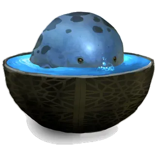 😪 azul, alienígena, criatura, agua, tazón, dibujos animados, lindo, ilustración telegram sticker