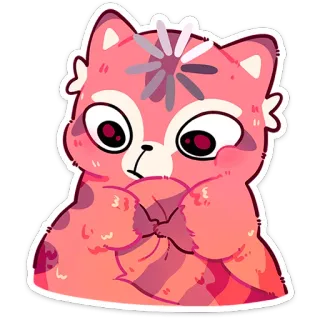🤔 desenho animado, gato, fofo, animal, adesivo, kawaii whatsapp sticker