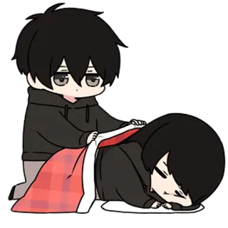 ❤️ anime, blanket, chibi, cute, comfort telegram sticker