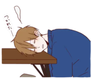 😴 つかれた tired, anime, manga, sleepy, exhausted, cartoon whatsapp sticker