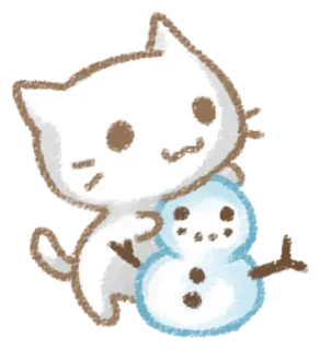 😺 kucing, manusia salju, musim dingin, salju, hewan, imut, gambar telegram sticker
