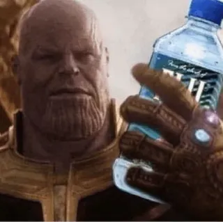 🌪 Thanos marvel, vilão, água, manopla do infinito, meme telegram sticker