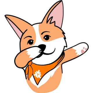 🙈 corgi, cane, animale, dab, fiocco di neve telegram sticker