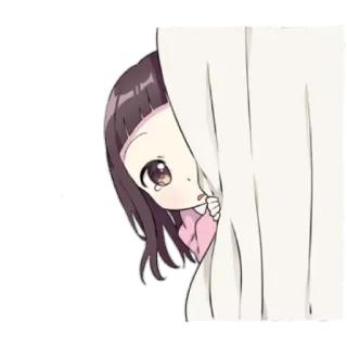😢 anime, cute, hiding, peek, girl telegram sticker