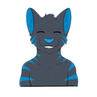 🙂 퍼리, 동물, 고양이, 수인, 만화, 캐릭터, 귀여운 whatsapp sticker