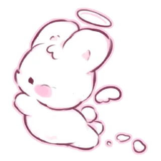 😶‍🌫️ 천사, 토끼, 귀여운, 후광, 날개, 동물 telegram sticker