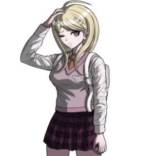 😓 Kaede Akamatsu Danganronpa V3: Killing Harmony Аниме, Манга, Danganronpa, Каэдэ Акамацу, Блондинка, Девушка, Школьная форма telegram sticker