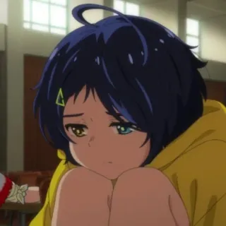 🥺 Ai Ohto Wonder Egg Priority Anime, Triste, Emocional, Personaje, Chica, Juventud, Animación telegram sticker