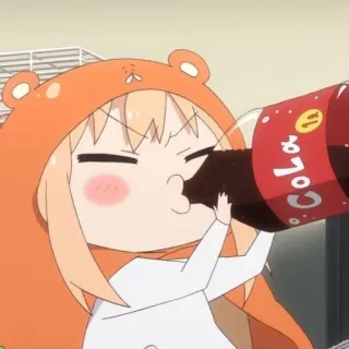 🍤 Cola anime, drinking, cola, cute, cartoon, beverage, character telegram sticker