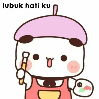 🐻 lubuk hati ku 可爱, 艺术家, 绘画, 熊, 卡哇伊, 卡通 telegram sticker