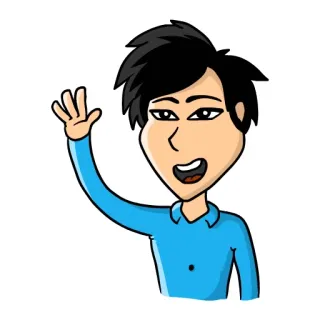 👋 Cartoon, Winken, Gruß, Freundlich, Illustration, Fröhlich whatsapp sticker