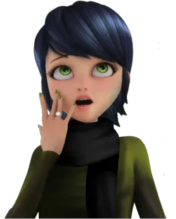 😭 Marinette Dupain-Cheng Miraculous: Tales of Ladybug & Cat Noir Мультфильм, Женщина, Удивлена, Персонаж telegram sticker