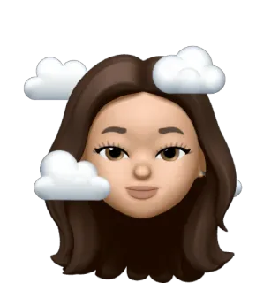 ☁️ Emoji, Memoji, Avatar, Mulher, Nuvens, Desenho animado telegram sticker