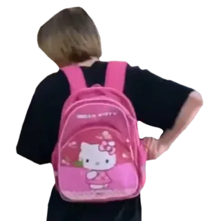 🐱 Hello Kitty HELLO KITTY Hello Kitty, backpack, cartoon, pink whatsapp sticker