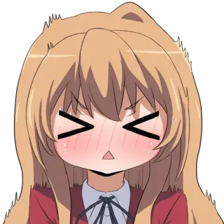 😣 Taiga Aisaka Toradora! Anime, Taiga Aisaka, Toradora, en colère, gêné(e) whatsapp sticker