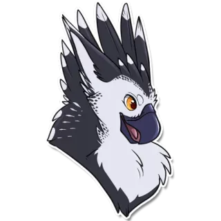 😃 นก, อินทรีฮาร์ปี, สัตว์, การ์ตูน, สติกเกอร์ telegram sticker
