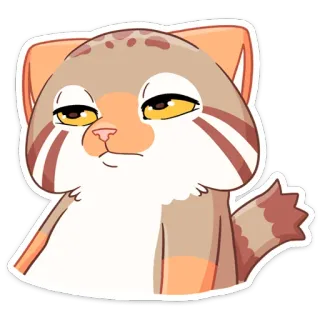 😐 gato, manul, gato de Pallas, sticker, animal, mono telegram sticker