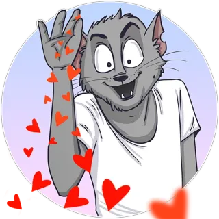 ❤️ cat, love, hearts, cartoon, animal, sticker whatsapp sticker