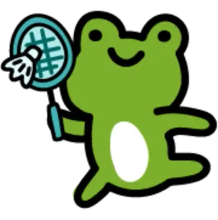 🏸 rã, badminton, animal, desenho animado, esporte, fofo telegram sticker