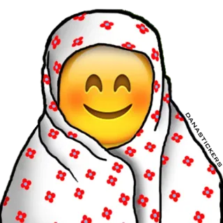 😊 Emoji, Vrouw, Sjaal, Bloemen, Islamitisch, Hoofddoek telegram sticker